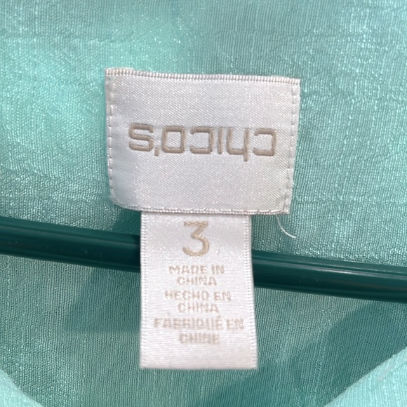 CHICO'S Oversized Button Down Shirt Linen Look Light Green-XL (Chico's 3) - Picture 4 of 4